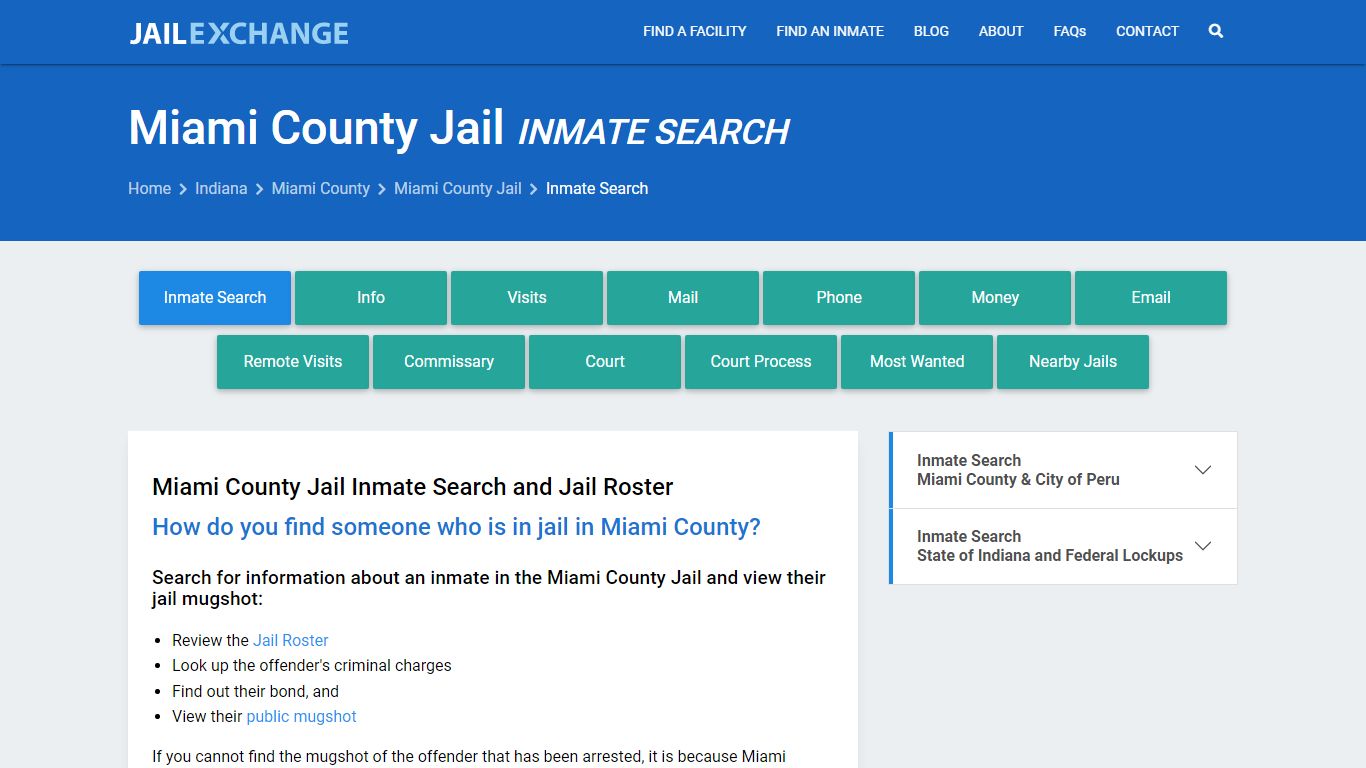 Inmate Search: Roster & Mugshots - Miami County Jail, IN - Jail Exchange